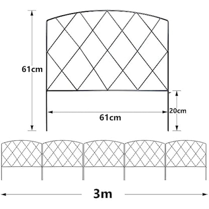 Thealyn Decorative Garden Fence 60cm (H) x 3m (L) Rustproof Metal Fence Panels No Dig Fence for Dogs Yard Patio Animal Barrier Flower Bed