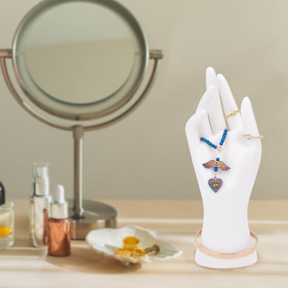 PH PandaHall Female Mannequin Hand Display, Ring Display Holder Stands White Glove Display Rack Bracelet Holder for Ring Bracelet Watch Jewellery