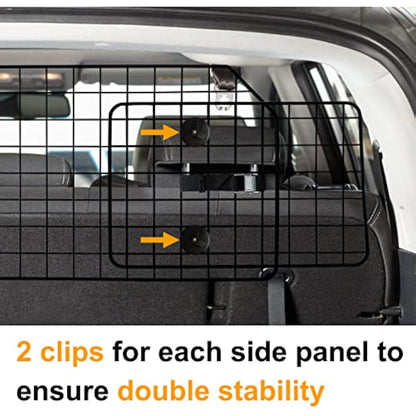 NOAMOO 38-66.5 Inches Dog Car Barrier for SUVs, Van, Vehicles, Adjustable Large Pet Barriers, Universal Fit Heavy-Duty Wire Mesh Dog Guard, Pet Divider Gate for Truck Cargo Area, Safety Car Divider