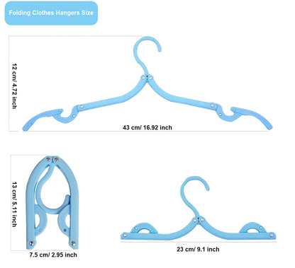 Portable Travel Hangers, Portable Clothes Hangers Save Space, Folding Plastic Clothes Hanger Multifunction Travel Accessories for Home Hotel Camping