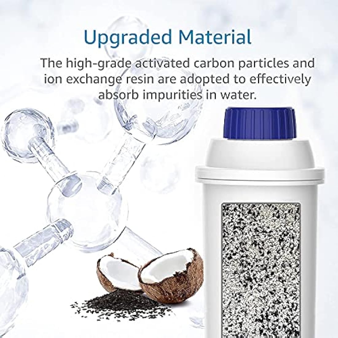 Aiitomg 6PCS Water Filter for Delonghi Replacement Coffee Machine Water Filter with Activated Carbon Softener for De'Longhi ECAM, ETAM, EC, BC Series