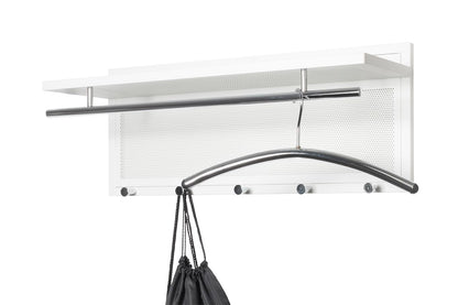 HAKU wardrobe, chrome, white, metal - Dim.: W 75 x D 26 x H 30 cm, Style: Modern