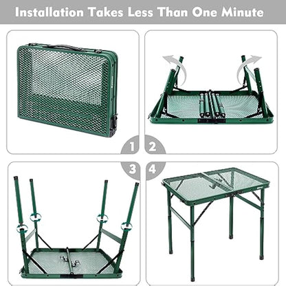 E EASTSTORM Camping BBQ Table Outdoor Folding Picnic Table 23.6”x 15.7”- Portable, Compact & Foldable for Easy Storage - Great for Picnic, Garden, Patio, Dining, Party, Market