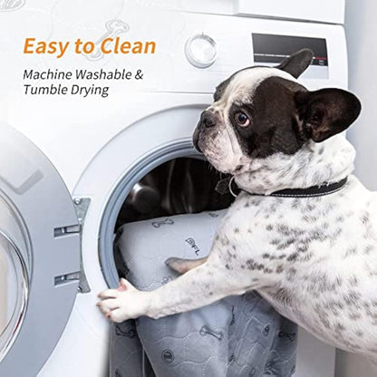 Washable Pee Pads for Dogs, 2Pack Puppy Pads Washable,Absorbent Reusable Whelping Pads Non-Slip Dog Mats with Bone Print for Floor Protector, Couch Cover, Crate, Potty Training -122x122CM
