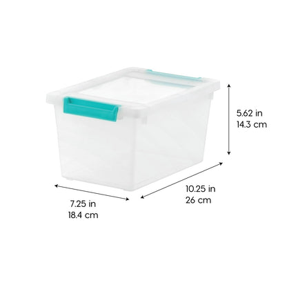 IRIS USA Storage Bins with Lids for Craft Storage, 6-Pack, 4.3 Qt Plastic Stackable Sensory Bin Organizer Container Clip Box for Art Craft Scrapbook