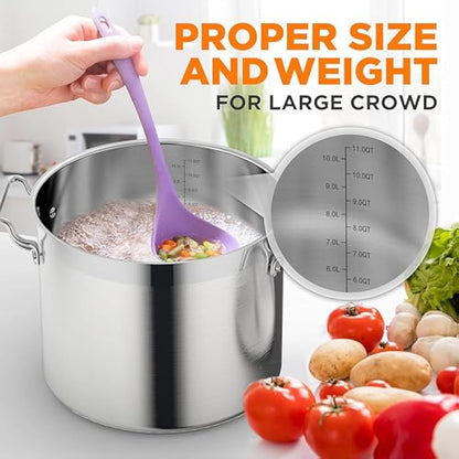 NutriChef 10 litres Stainless Steel Stockpot with Stainless Steel Lid - 18/8 Heavy Duty Large Stock Pot for Stew & Soup, Works w/Induction hub