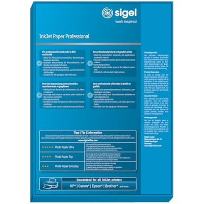 SIGEL IP286 InkJet Paper, coated, White, 160 gsm, A4, 100 sheets
