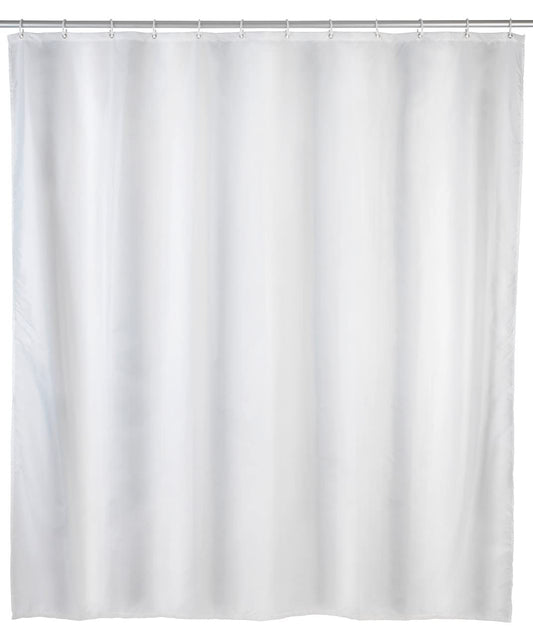 WENKO Shower curtain single-colour White 120 x 200 cm - waterproof, easy to clean, Polyethylene, 120 x 200 cm, White