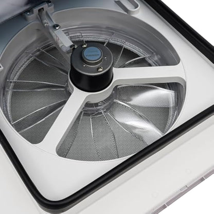 CLEADONG Roof Vent Fan, 12V 5W Universal RV Camper Van Motorhome Caravan Skylight with 4 LED and 6 Speed Gears, Manually Operated Roof Vent for RV Motorhome, White, Black