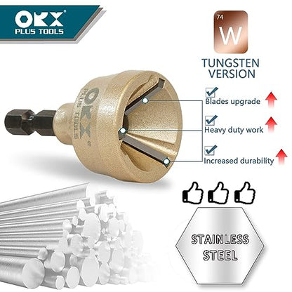 ORX PLUS TOOLS PO-045-TORXPLUS Tools Deburring External Chamfer Tool, Tungsten Blade, Deburring Drill Bit, Remove Burr Tools for Fit 1/8 inch-3/4 inch(3mm-19mm)