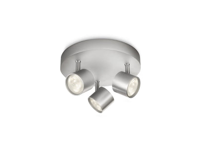 Philips Hue myLiving Star 3 SpotLight Spiral Ceiling Light (Integrated 3 x 3 W LED Bulb) - Aluminium, 562434816