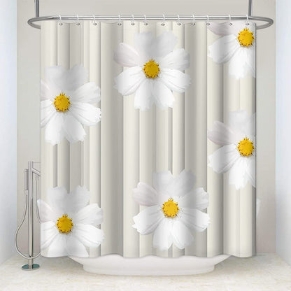SDOTPMT 48x72inch Daisy Flower Pattern Shower Curtain Autumn Floral Blossom Bath Curtain Unique Design Aesthetic Art Bathtub Curtain for Bathroom