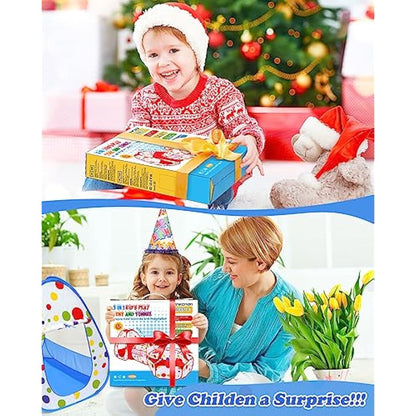MAIKEHIGH Kids Play Tent and Tunnel, 3 in 1 Pop Up Tent with Ball Pit Collapsible Garden Playhouse Indoor Outdoor Game Baby Boys Girls Children Toddler Gifts