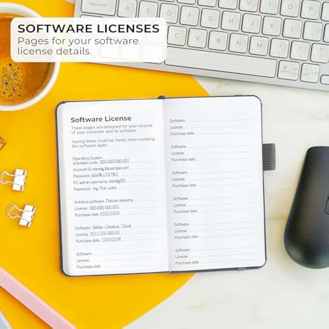 Clever Fox Password Book Pocket – Small Internet Address & Password Journal Organizer – Computer & Website Log-In Keeper Notebook (Mystic Gray)