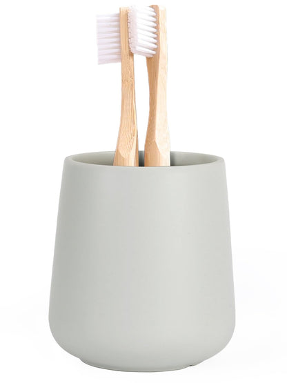 Autumnlife Toothbrush Holder Ceramic, 12 oz Bathroom Toothbrush Holder Ceramic Holder for Toothbrush, Mouthwash Cup Toothpaste Holder and Cup