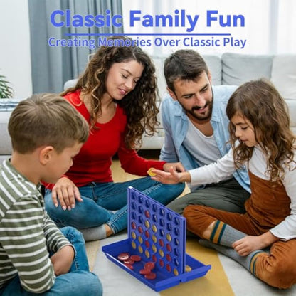 Pup Go 4 in a Row Classic Board Game for Kids Ages 3-8, 8.2 x 5.9 inches with 6 Spare Discs, Perfect Educational Family Toy for Boys & Girls, 2 Player Strategy Game, Foldable Design