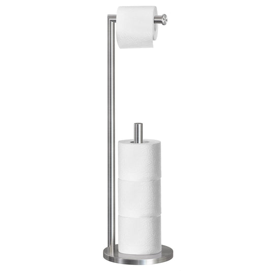 Topsky Free Standing Bathroom Toilet Paper Holder Stand for 3-4 Jumbo Rolls, Stainless Steel Rustproof Spare Tissue Paper Roll Dispenser Storage with