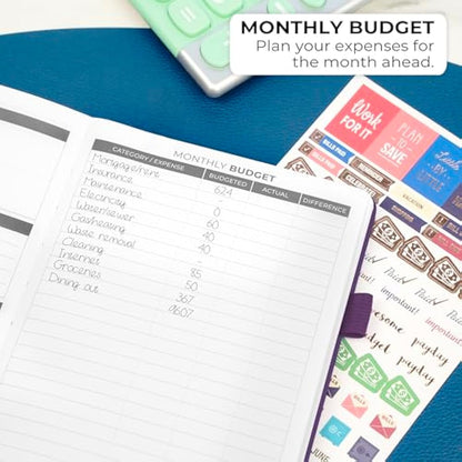 Clever Fox Budget Book – Financial Planner Organizer & Expense Tracker. Money Planner Account Notebook for Monthly Budgeting. Compact (Purple)
