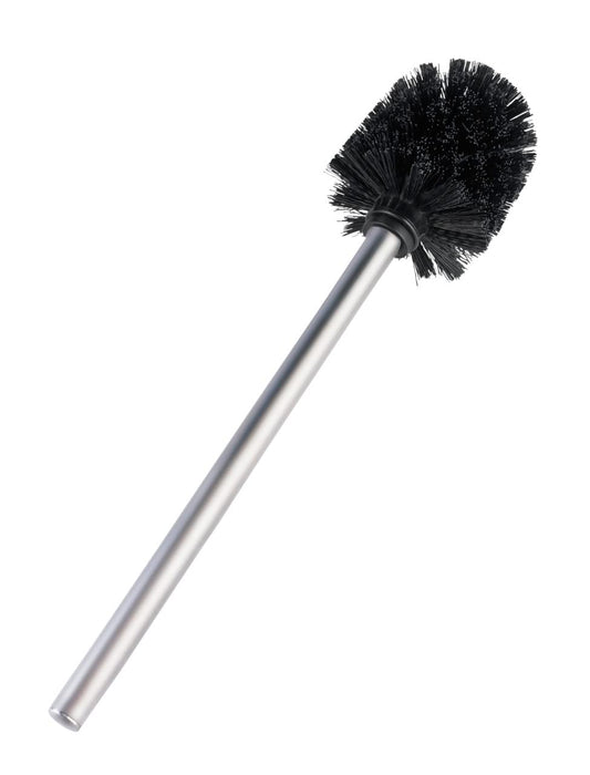 WENKO 19947100 Spare brush with matt stainless steel handle Black for WC brush sets, Metal Stainless steel, 8 x 35 x 8 cm, Matt
