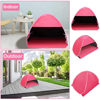 HACRAHO Pop Up Beach Sun Tent, 1 Pack Mini Beach Sun Shade Sun Shelter Tent for Anti-UV Windproof Camping Picnic Tent for Family Camping Picnic Fishing Bench, Rose Red