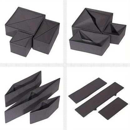 Uwenkjie 12-Piece Fabric Drawer Organiser Set - Foldable Storage Compartments for Clothes, Underwear, Socks, Scarves & Cosmetics