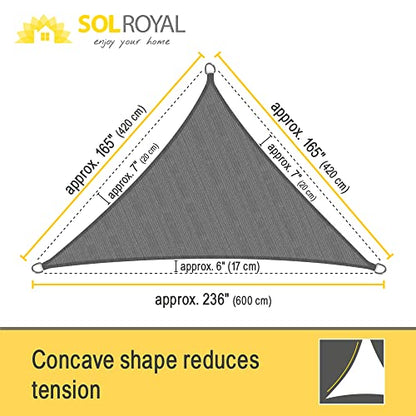 Sol Royal SolVision HS9  Triangle Sun Shade Sail 6x4,2x4,2 m HDPE Breathable & UV-light resistant Sun Protection for Terrace, Balcony, Pool & Garden