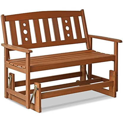 Furinno Outdoor Hardwood New Mexico Glider, Wood, Natural, 111.76 (W) x 91.49 (H) x 70 (D) cm
