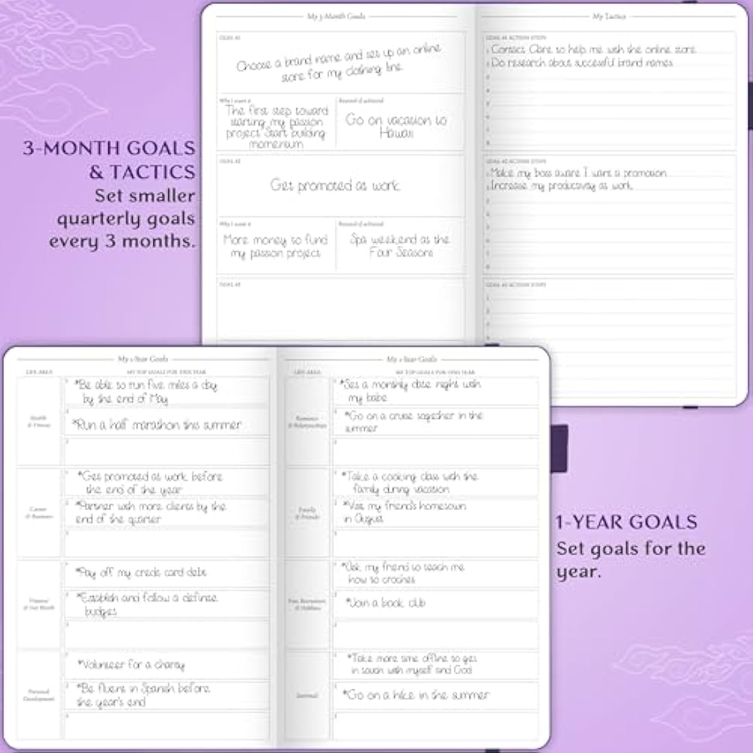 Legend Planner Hourly Schedule – Weekly & Daily Organizer with Time Slots. Appointment Book Journal for Work, Undated, A5 (Purple)