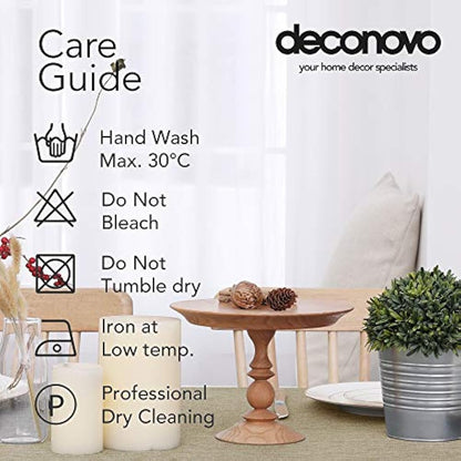 Deconovo Faux Linen Rectangle Tablecloth Fabric Water Resistant Table Cloth for Outside 52x90in(132x229cm) Linen