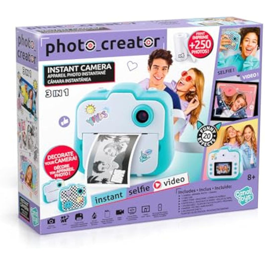 Studio Creator Photo Creator Instant , Kids Digital Camera with Built-In Printer, 250+ Dry Prints, 4GB Micro SD Card Included, Rechargeable, (CLK 004),Multicolor,24.1 x 6.1 x 20.1 centimeters