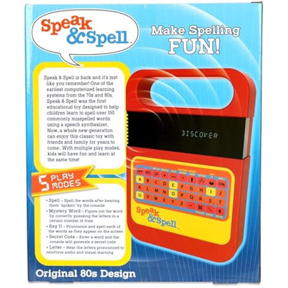 Retro | Speak & Spell Electronic Game | Classic Retro Interactive Toy, Educational Learning System For Boys & Girls Ages 7+ | Basic Fun 09624