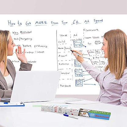 Whiteboard Paper Sticker Roll 44 x 200cm (17.3" X 78.7") DIY Self-Adhesive Dry Erase Paper Film Chalkboard Wallpaper for Home Office School Memo
