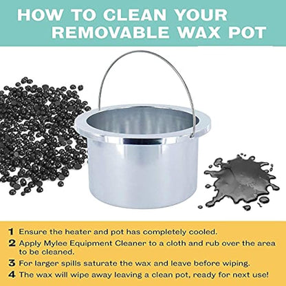 Mylee Professional Wax Heater Warmer with Handle Pot 500ml for Paraffin, Soft & Crème Wax, Salon Quality Hair Removal, Depilatory Waxing Melter, Adjustable Temperature