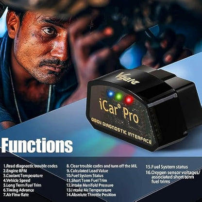 Vgate iCar Pro Bluetooth 4.0 OBD2 Code Reader OBDII Fault Diagnostic Tool Compatible Car Adapter Check Engine Light for iOS, iPhone, Android and Windows