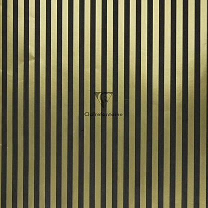 Clairefontaine 212857AMZC - A box of 10 rolls of gift wrap - Premium 80g paper - Dimensions: 2x0.70m - Pattern: Geometric, Black And Gold - Gift wrapping