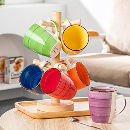 vancasso Bonita Mugs Set of 6, 360ml Stoneware Coffee Cup and Mug, Microwave & Dishwasher Safe Tea Cups, Large Mugs for Hot Drinks, Warm Color