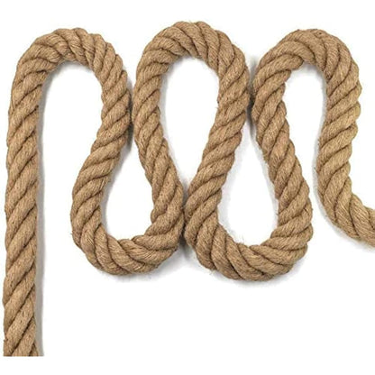 Aoneky Jute Rope - 14/16/20/25/30/40/50mm Heavy Duty Twisted Natural Hemp Rope for Garden, Tug of war, Nautical, Cat Scratching Pos, Climbing Hammock and DIY Ideas for Decorate (14mm /30m)