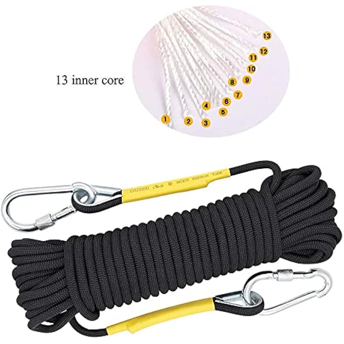 X XBEN Multi-use 8mm 10m/20m/30m/50m/70m Outdoor Rope Home Emergency Escape Rope, Multifunctional Cord Safety Rope for Magnetic Fishing Hiking Caving Camping Rescue Tree Climbing