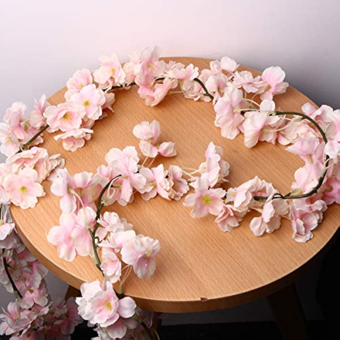 Artificial Silk Cherry Blossom Flowers Hanging Vine Garlands Home Wedding Decorations – White