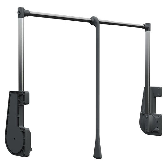 Decoranddecor Adjustable Pull Down Wardrobe Rail, 750mm-1150mm, 15kg Capacity Clothes Rail with Soft Close, Hanging Rail for Sliding and Hinged