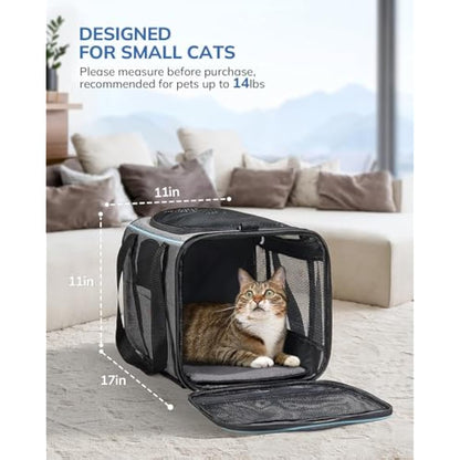 Morpilot Cat Carrier with Wheels Airline Approved, Pet Dog Carrier with Wheels for Small Dogs, Rolling Cat Carrier for Large Cats Puppy Stroller Detachable and Foldable Pet Travel Bag Dark Gray
