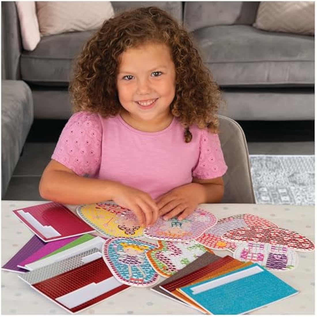 Galt Fairy Sparkle Mosaics -Childrens Glitter Mosaic Set,Arts and Crafts Kit for Kids,Colourful Design Tile by Number Pictures and 5000Plus Self-Adhesive Glitter and Foil Foam Tiles -Ages 5 Years Plus
