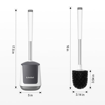 SetSail Toilet Bowl Brush and Holder Automatic Toilet Brushes for Bathroom with Holder Ventilated Toilet Cleaner Brush for Toilet Scrubber Cleaning