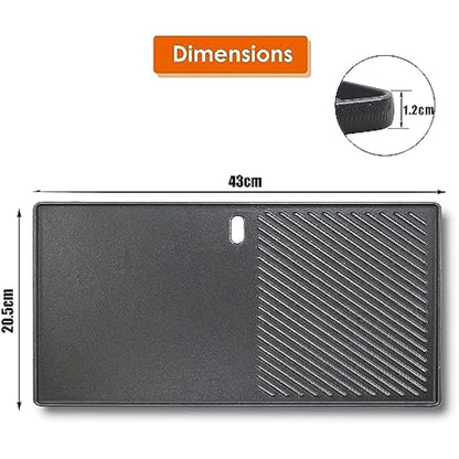 GFTIME 43x 20.5cm Cast Iron Grill Griddle 7882 for Enders Boston 3-Burner, Enders Monroe 3 Pro, Santos, Charbroil Advantage, Broil King, BBQ Gas Grill Replacement Parts for Most Grill Models, 1 Pack
