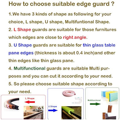 M2cbridge L Shape Extra Thick Furniture Table Edge Protectors Foam Baby Safety Bumper Guard 2 M (Grey)