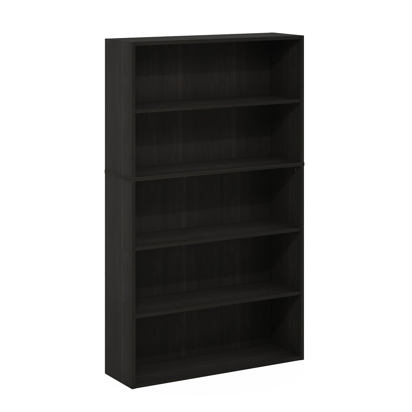 Furinno PASIR Book Shelf, 5-Tier Bookshelf, Bookcase with Open Shelf, 9.4 x 31.5 x 52.7, for Living Room, Bedroom, Home Office, Espresso