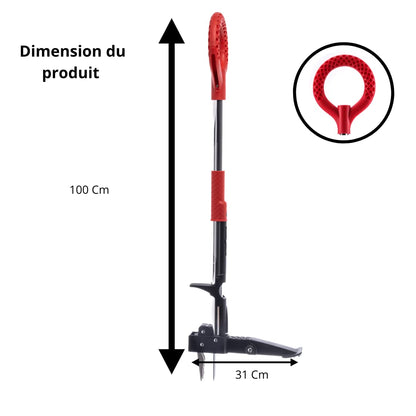 Venteo RootSlayer Manual Weed Remover and Weed Extractor with Pedal - Stainless Steel - Claw and Pedals for Root Digging