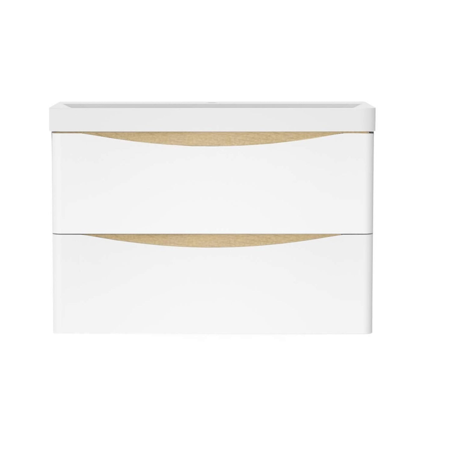 800mm Wall Hung Bathroom Vanity Basin Unit Matt White 2 Soft Close Drawers Bathroom Furniture Set