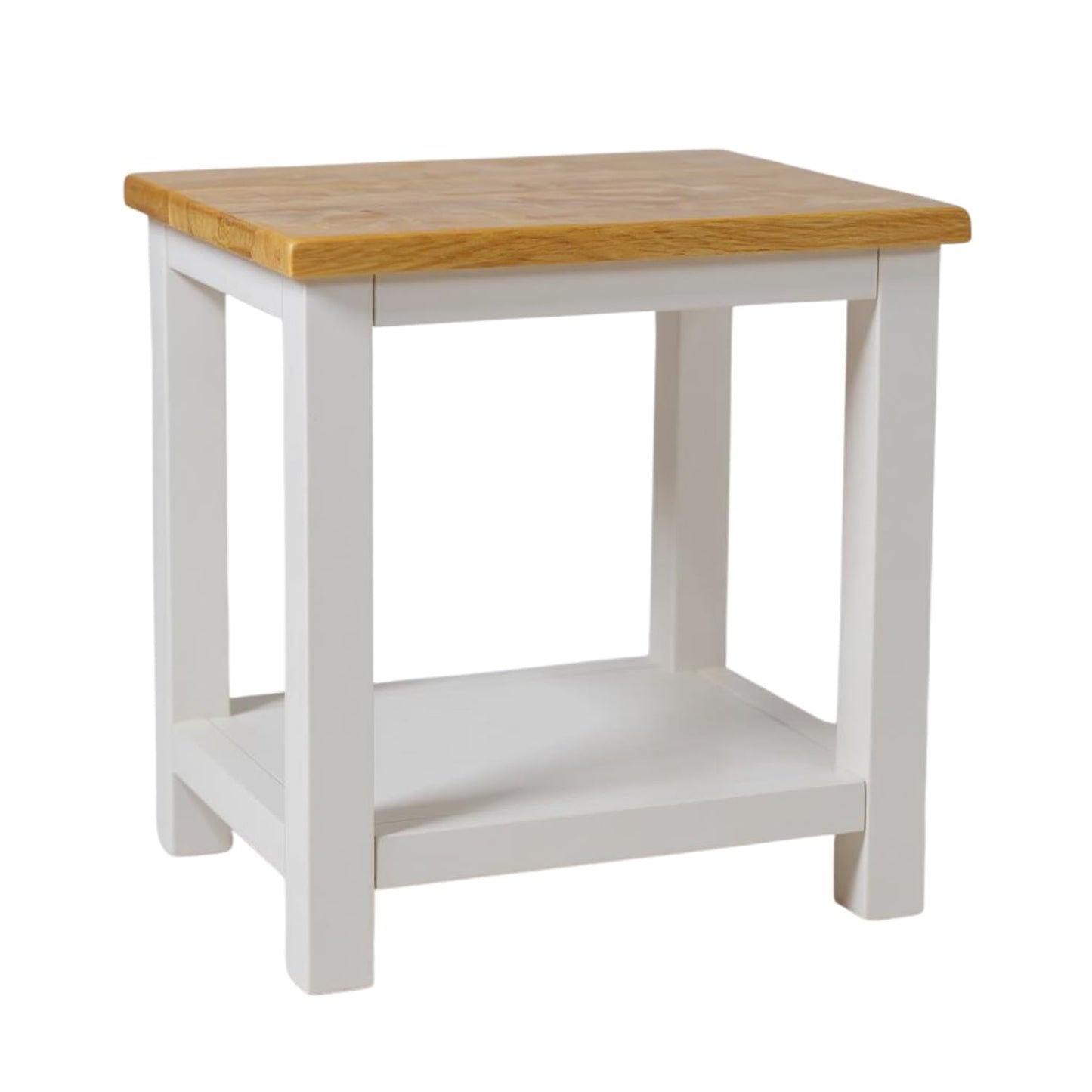 GROFurniture 100% Oak Top Side Table Set of 2, Painted End Table Nightstand for Bedroom or Livingroom, Oak Bedside Table Cashmere Grey