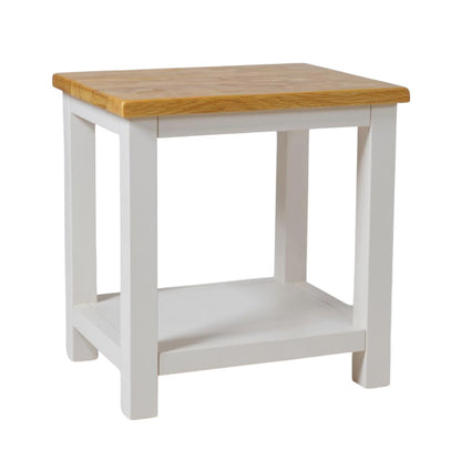 GROFurniture 100% Oak Top Side Table Set of 2, Painted End Table Nightstand for Bedroom or Livingroom, Oak Bedside Table Cashmere Grey
